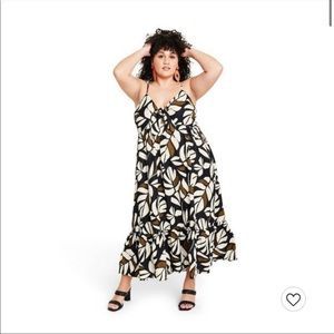 Tabitha brown tie front dreas in botanical print size xl